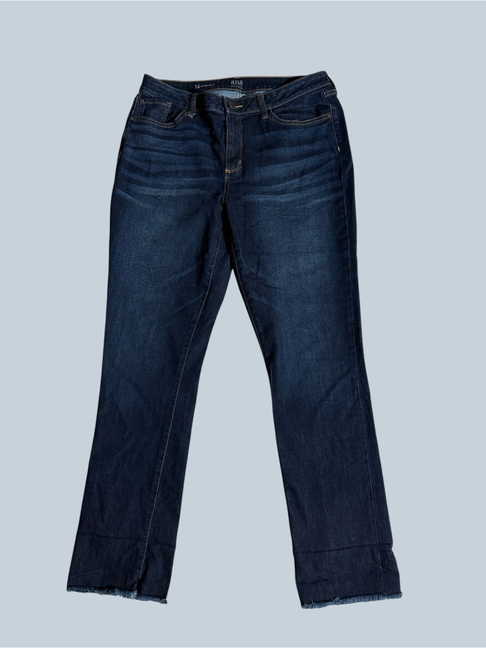 a.n.a. Dark Blue Straight Jeans size 14 - Picture 6 of 8